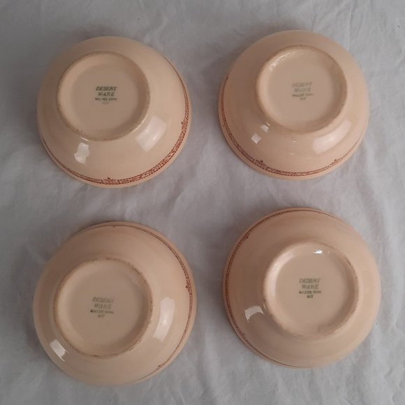 SOLD RARE Four Vintage 1945 Wallace China Cereal Bowls - Picture 4 of 6